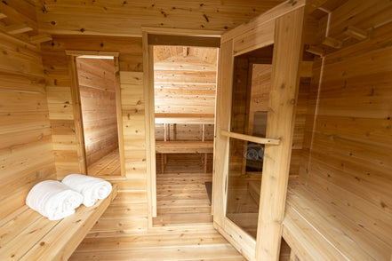 Canadian Timber Georgian Cabin Sauna with Changeroom by LeisureCraft
