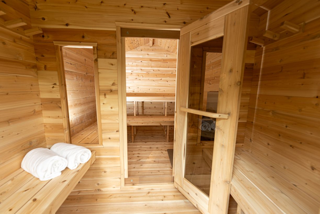 Canadian Timber Georgian Cabin Sauna with Changeroom by LeisureCraft