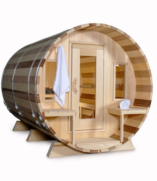 Tranquility Barrel Sauna Canadian Timber by LeisureCraft