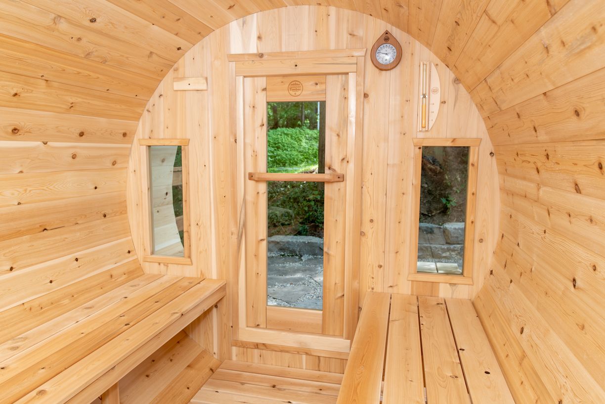 Canadian Timber Tranquility Barrel Sauna by LeisureCraft